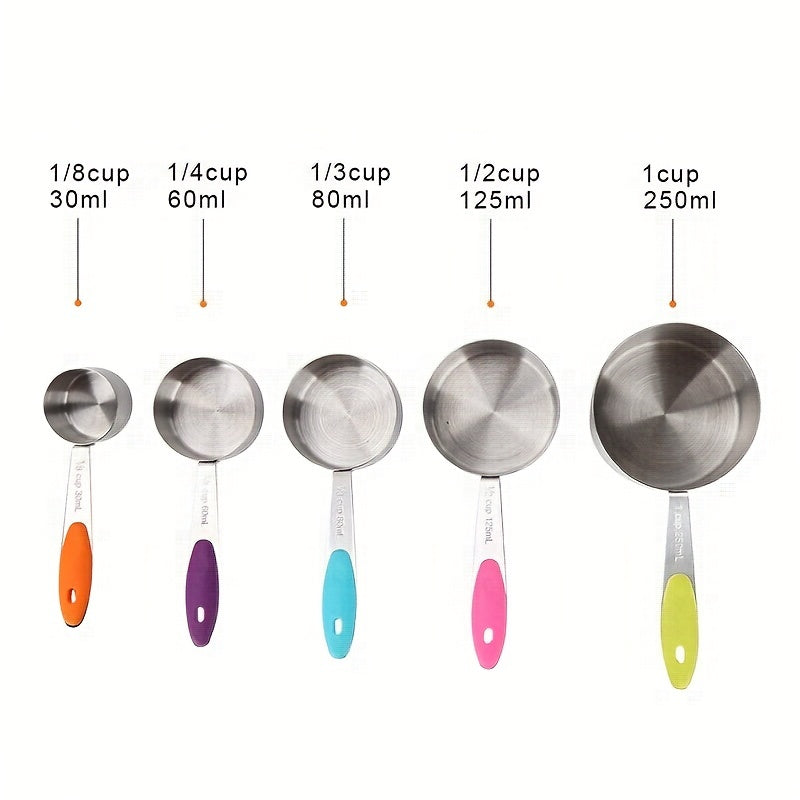 10pcs, Stainless Steel Measuring Spoon And Cup Set