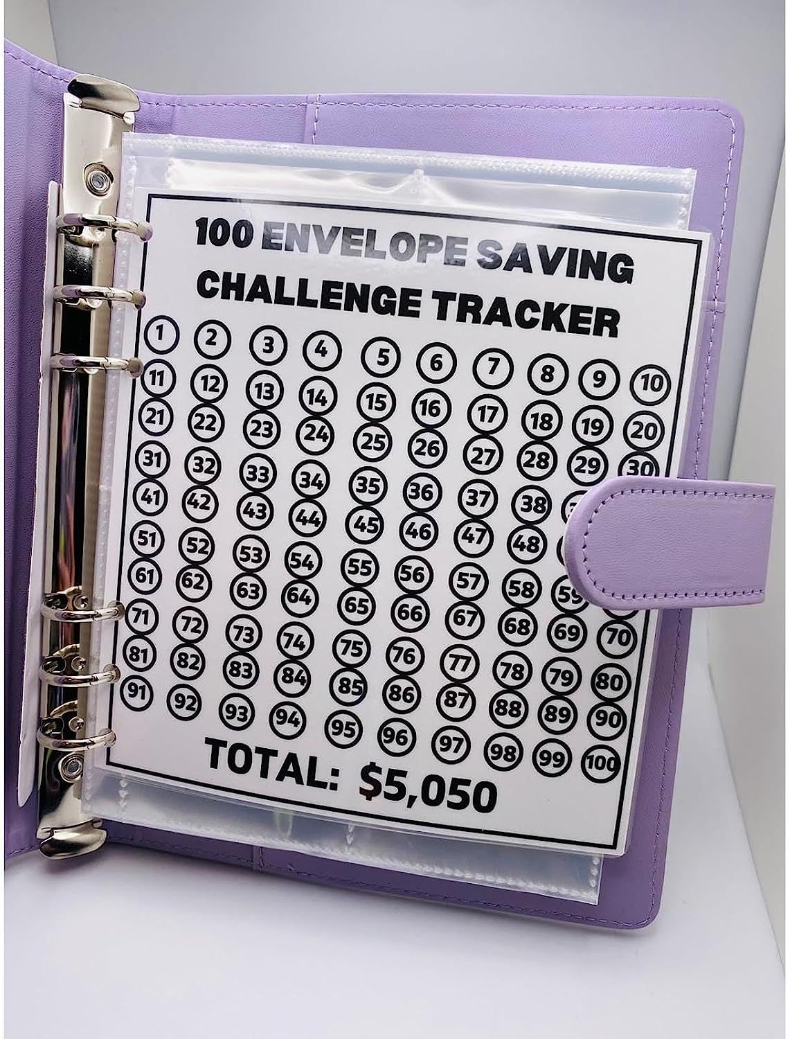 100 Envelope Cash Savings Challenge Binder