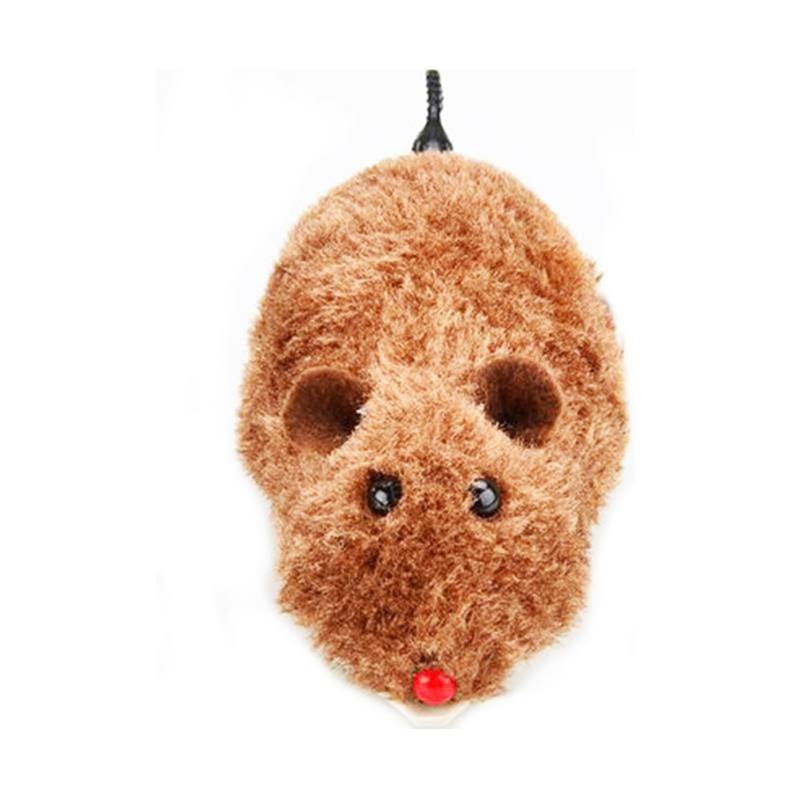 1pc Wind Up Plush Mouse Toy For Indoor Cats