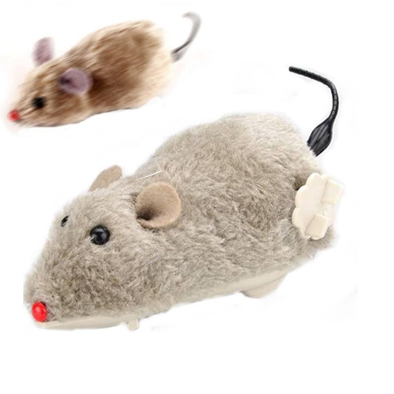 1pc Wind Up Plush Mouse Toy For Indoor Cats
