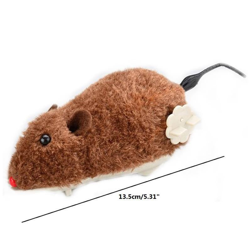 1pc Wind Up Plush Mouse Toy For Indoor Cats