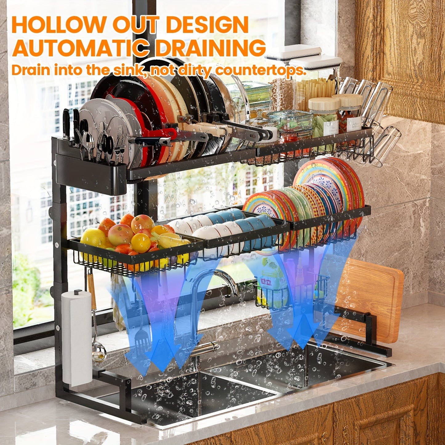 1pc, Kitchen Over The Sink Drain Rack