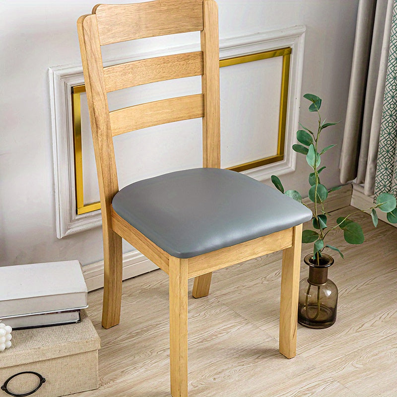 4/6pcs Waterproof PU Leather Dining Chair Slipcovers
