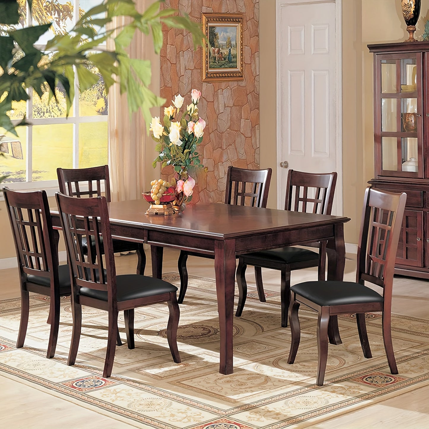 4/6pcs Waterproof PU Leather Dining Chair Slipcovers