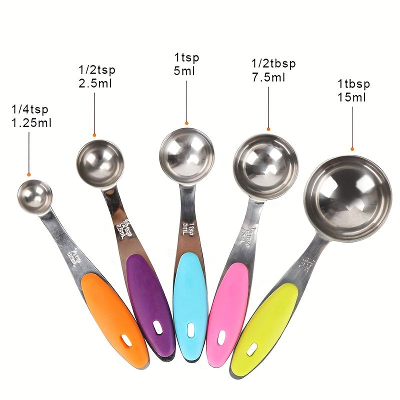 10pcs, Stainless Steel Measuring Spoon And Cup Set
