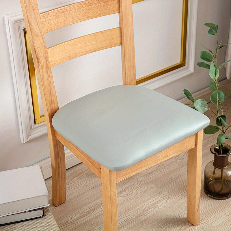 4/6pcs Waterproof PU Leather Dining Chair Slipcovers