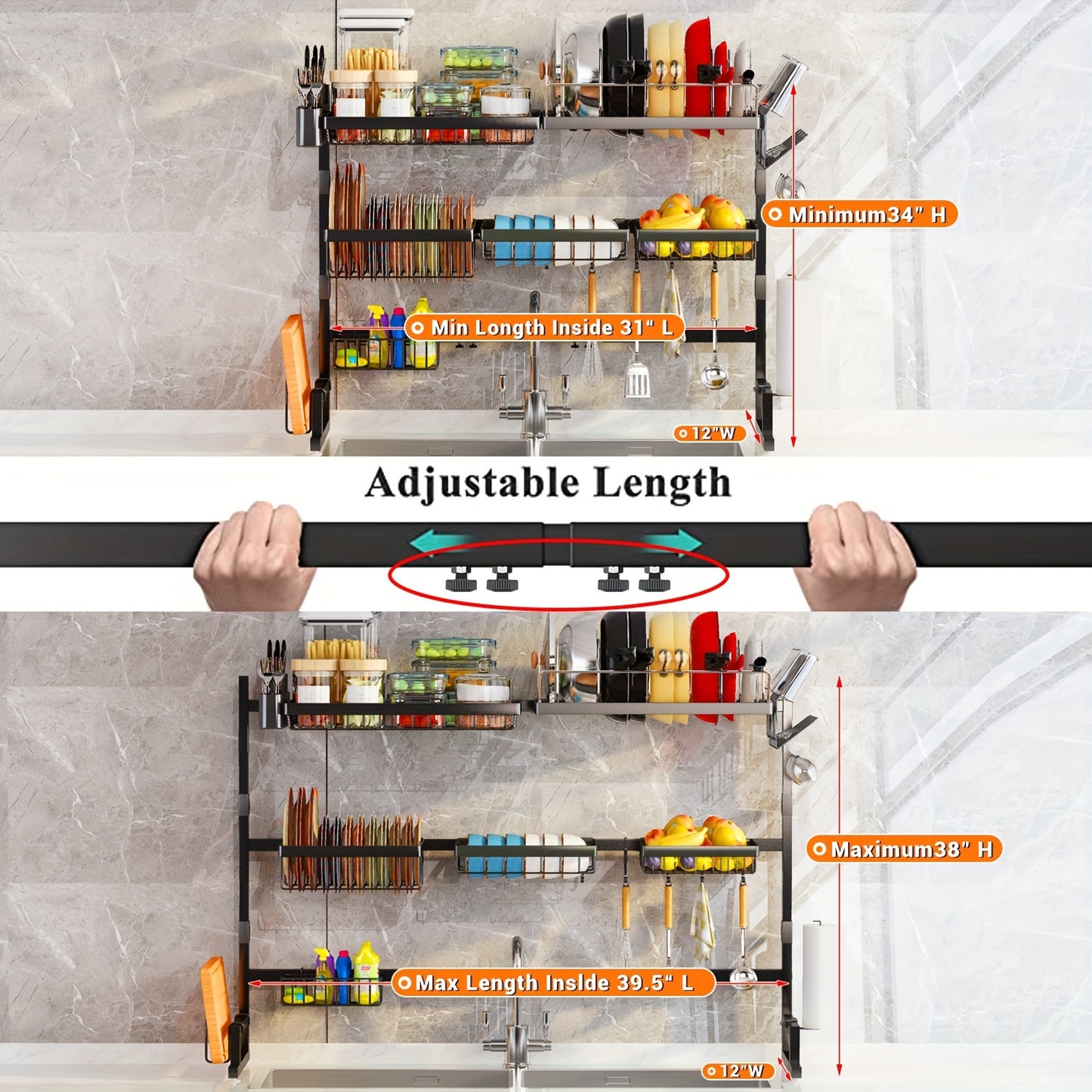 1pc, Kitchen Over The Sink Drain Rack