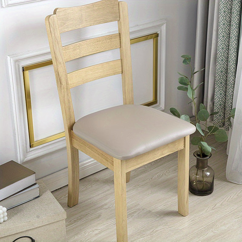 4/6pcs Waterproof PU Leather Dining Chair Slipcovers
