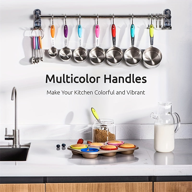 10pcs, Stainless Steel Measuring Spoon And Cup Set