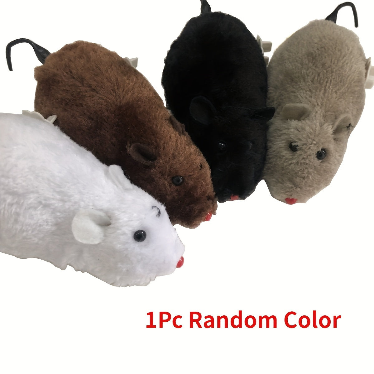 1pc Wind Up Plush Mouse Toy For Indoor Cats