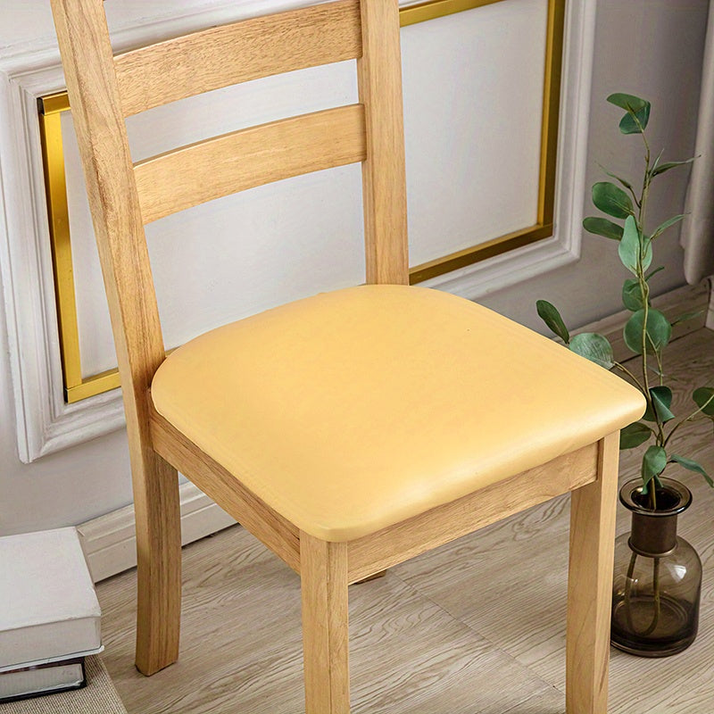 4/6pcs Waterproof PU Leather Dining Chair Slipcovers