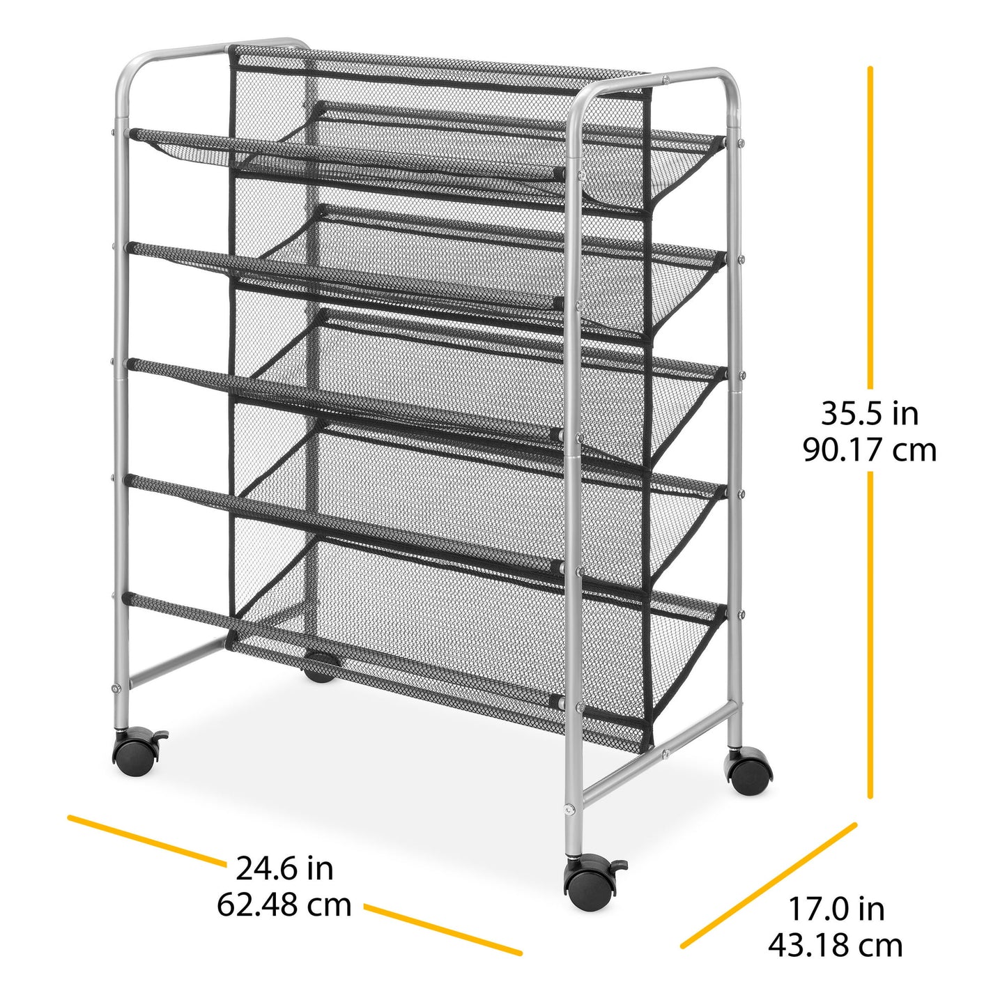 5 Tier 30 Pair Metal Mesh Shoe Rack