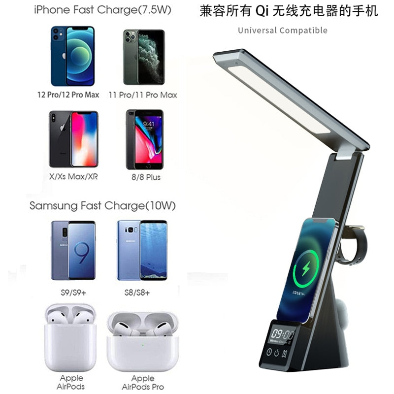 Wireless LED Charger Desk Lamp